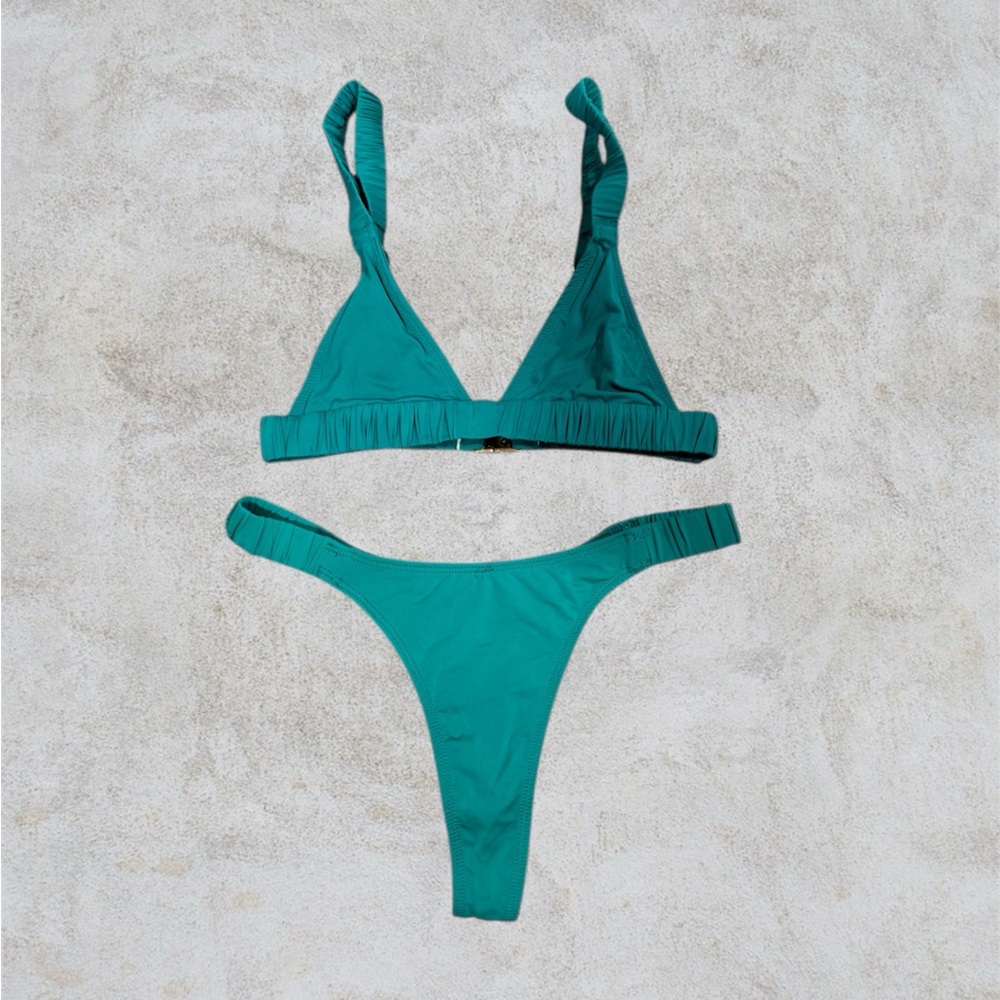 Teal Cheekster Bikini Set